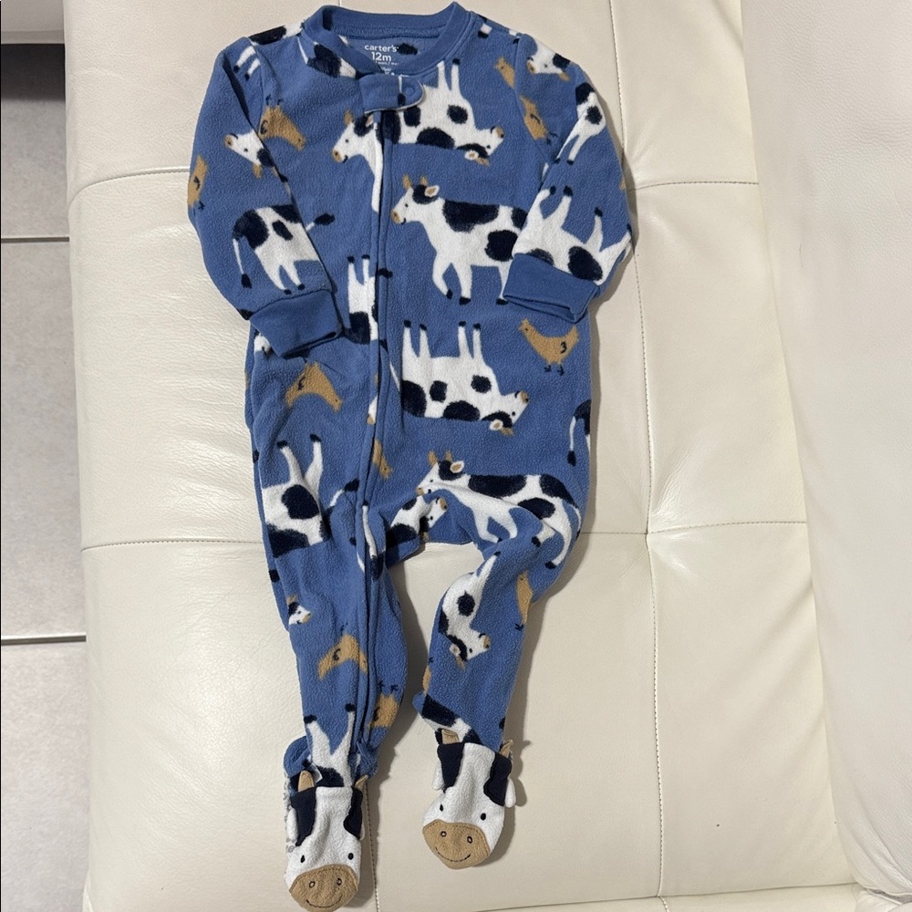 Carter's Blue Animal Print Footie